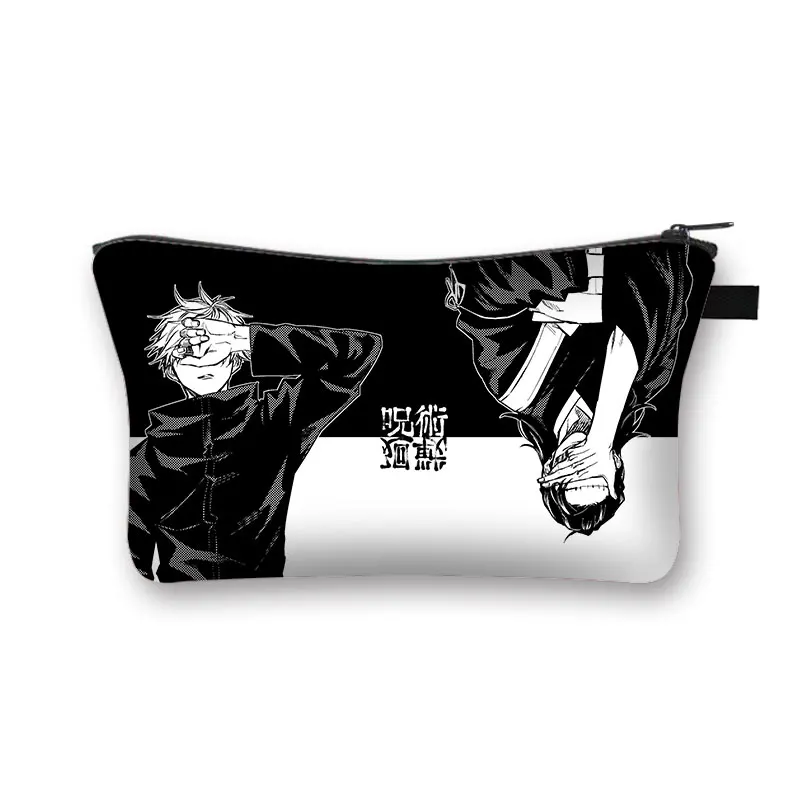 Japanese Anime Jujutsu Kaisen Cosmetic Bag Gojo Satoru Tops Yuji Itadori Girls Makeup Bags Women Cosmetic Case Mini Handbag