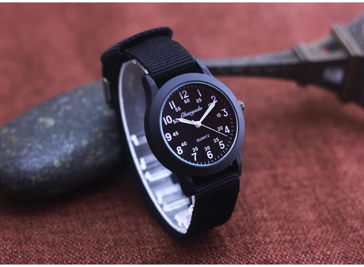 Chaoyada Brand Boys Men Students Learning Time Quartz Watches Girls Water Resistant Gifts Clock Kids Canvas Fashion Wristwatches