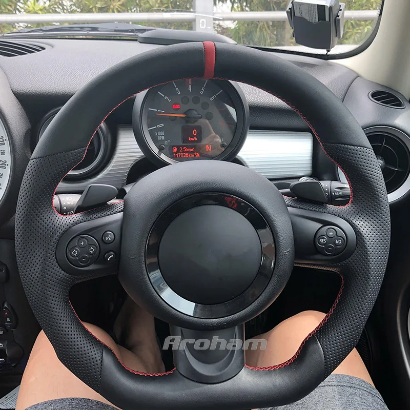 Customized Carbon Fiber Steering Wheel With Leather High Quality Sport Style For Mini Cooper S R55 R56 R58 R57 R60 R61 R59