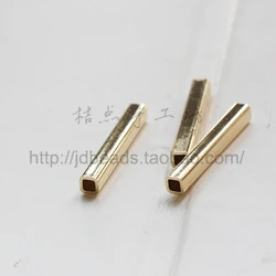 DIY Supply-Solid Brass Finding Square Tube 4x4x30mm with ID 2.3mm (3298C)