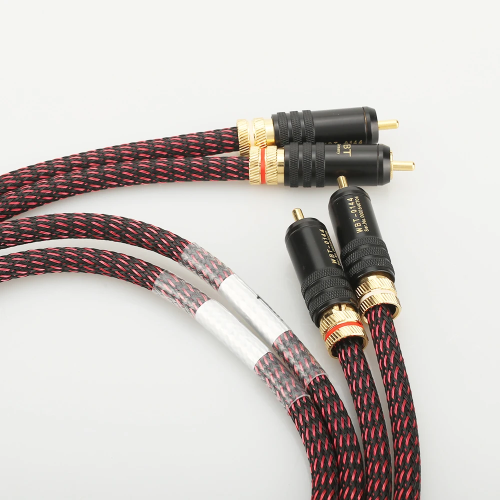 Audiocrast Hi End Audio Cable HIFI RCA Audio Cables With Copper Tin Sleeves WBT0144 RCA Plug Cable