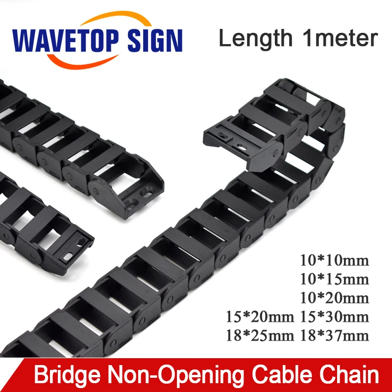 1Meter Cable Chain 18x25 18x37 15x30 15x20mm Bridge Type Non-Opening Plastic Towline Transmission Drag Chain for Machine