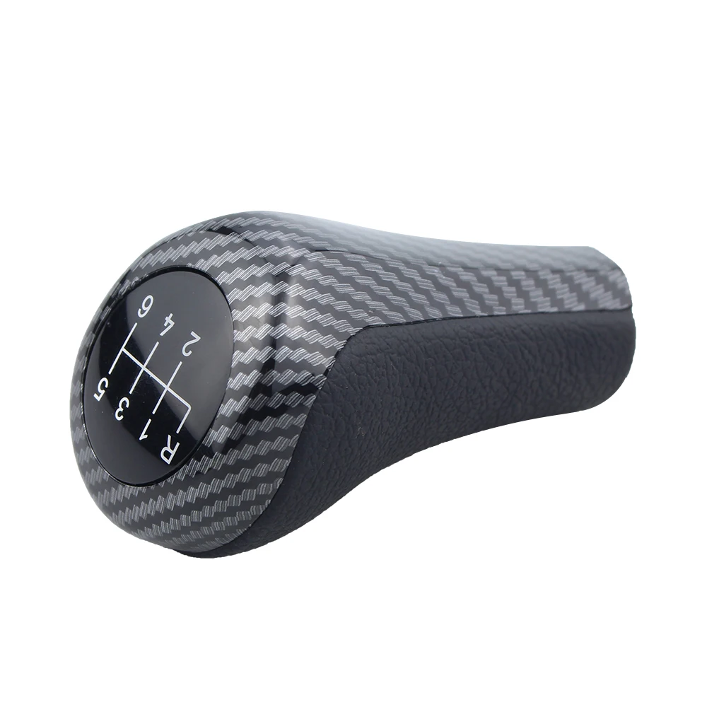 Carbon Pattern 5 and 6 Speed Gear Shift Knob Handball Lever For BMW 1 3 5 7 Series E87 E90 E91 F20 PU Leather - view 5
