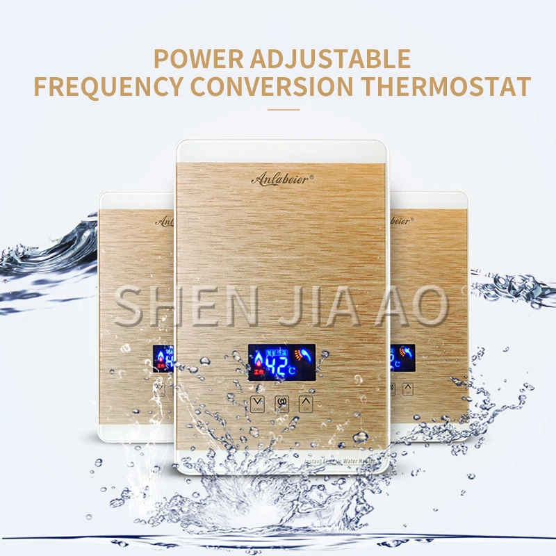 Scaldabagno istantaneo conservazione non dell'acqua display digitale domestico a parete Mini scaldabagno a frequenza variabile termostatico