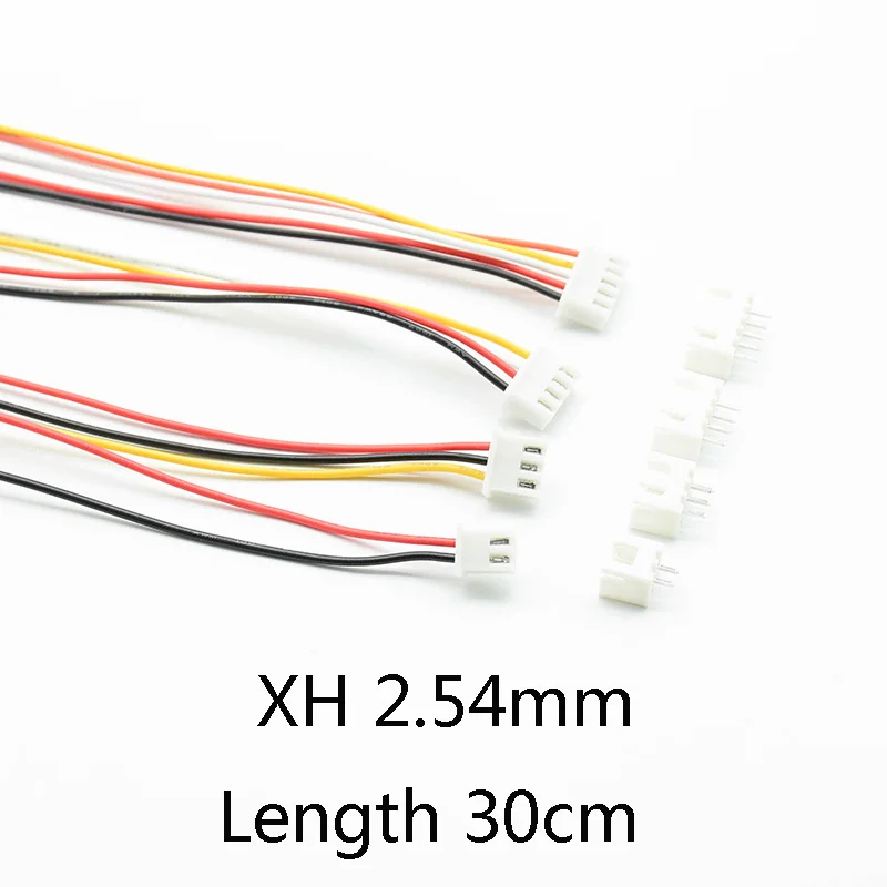 10Sets  30cm Wire Length  JST XH2.54 XH 2.54mm  Wire Cable Connector 2/3/4/5/6 Pins Pitch Male Female Plug Socket  26AWG