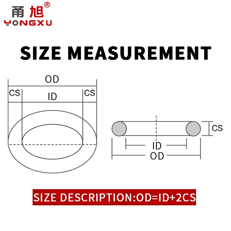 FKM O Ring Seal Gasket Thickness CS1.8/2.65/3.55mm ID1.8-20mm FPM Oil Acid and Alkali Resistant Automobile Fluororubber O-Ring.-