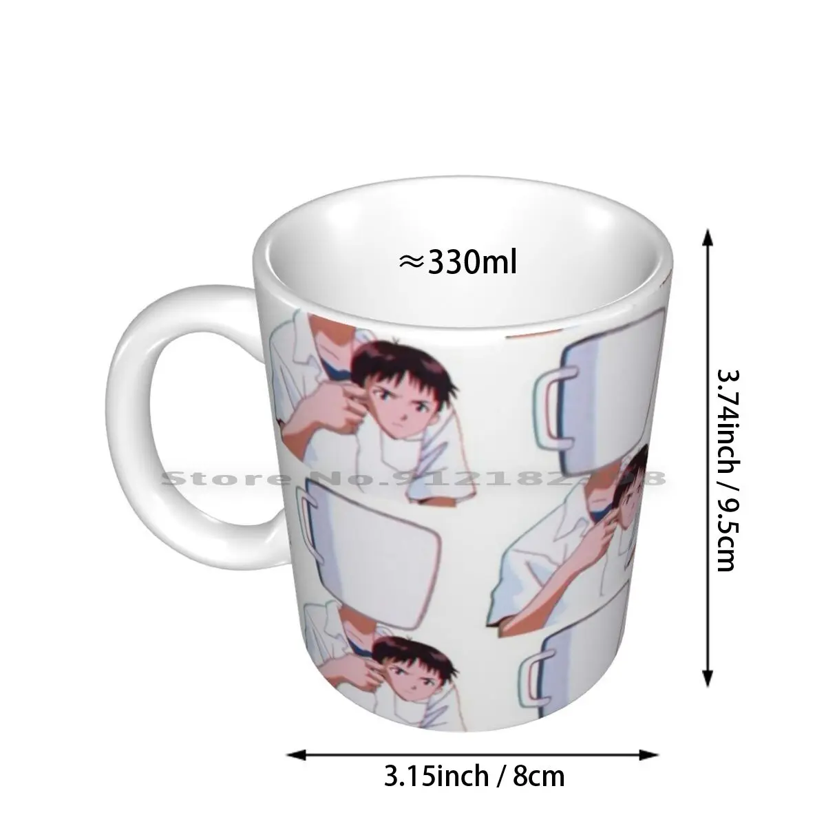 The Third Coffee Ceramic Mugs Coffee Cups Milk Tea Mug Mean Face Swap Shinji Ikari Eva Coffee Cuphead Cup Head Anime Third