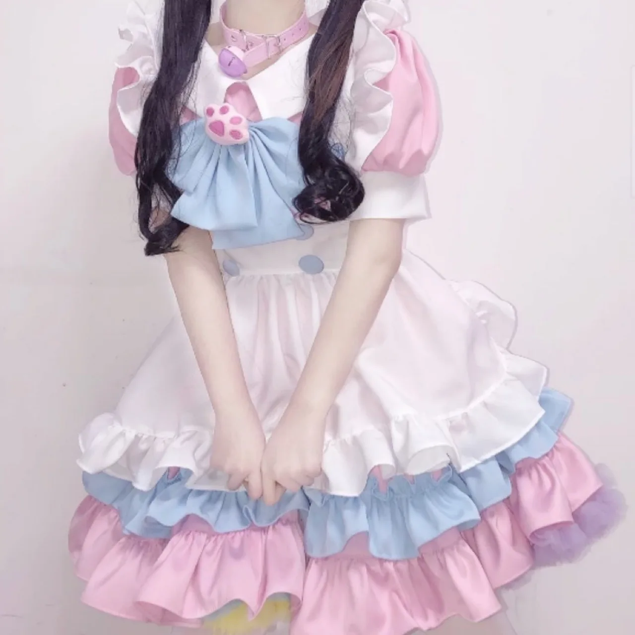 Sweet Lolita Đầm Nữ Giúp Việc Người Pháp Bồi Bàn Trang Phục Nữ Gợi Cảm Mini Pinafore Dễ Thương Ouji Bộ Trang Phục Halloween Cosplay Cho Bé Gái Size +