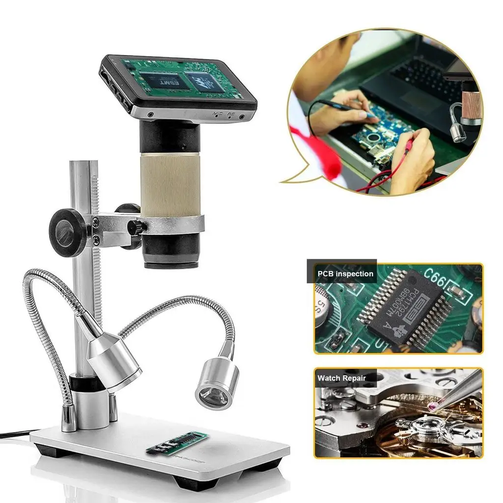 

3MP 3inch 3-300X HDMI Microscope Long Object Distance USB Digital Microscope for Mobile Phone Repair Soldering Tool bga smt