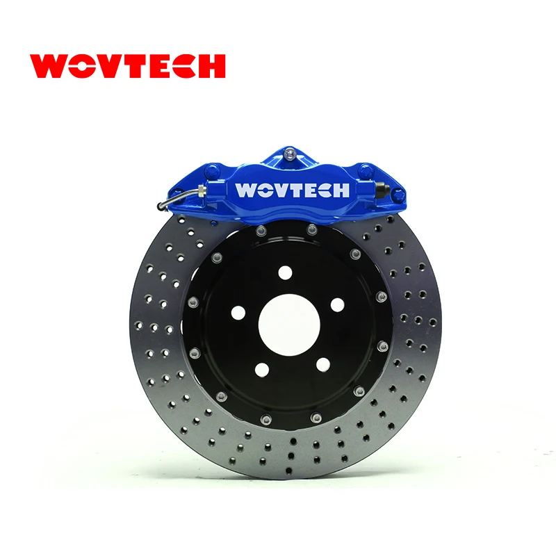 Wholesale Big Brake Kit 4 Pots Blue Calipers  with 345mm Slotted Disc for Audi A6 C6  Front 18 inches