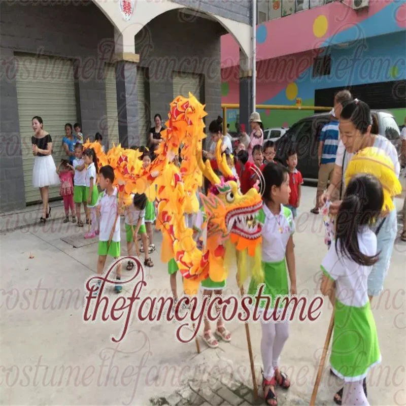 5.5m Silk size 6 Dragon Dance Children 6 Players Costume School Halloween Christmas Party Performance Parade Folk Stage China