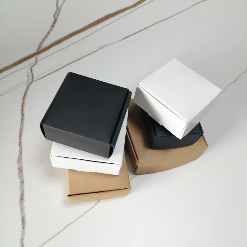 

15pcs Jewelry Packing Paper Box Black/Kraft/White Paper Box for Gifts Candy Wedding Sweets Boxes Kraft Paper Storage Packing Box