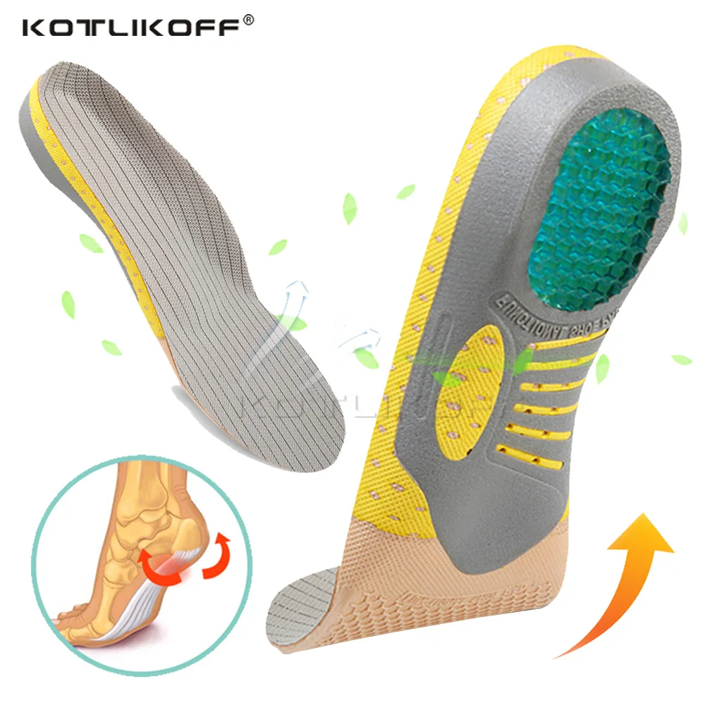 KOTLIKOFF Premium Orthopedic Insoles For Feet High Arch Support Flat Foot Insole Health Sole Pad For Shoes Foot Massager Insert