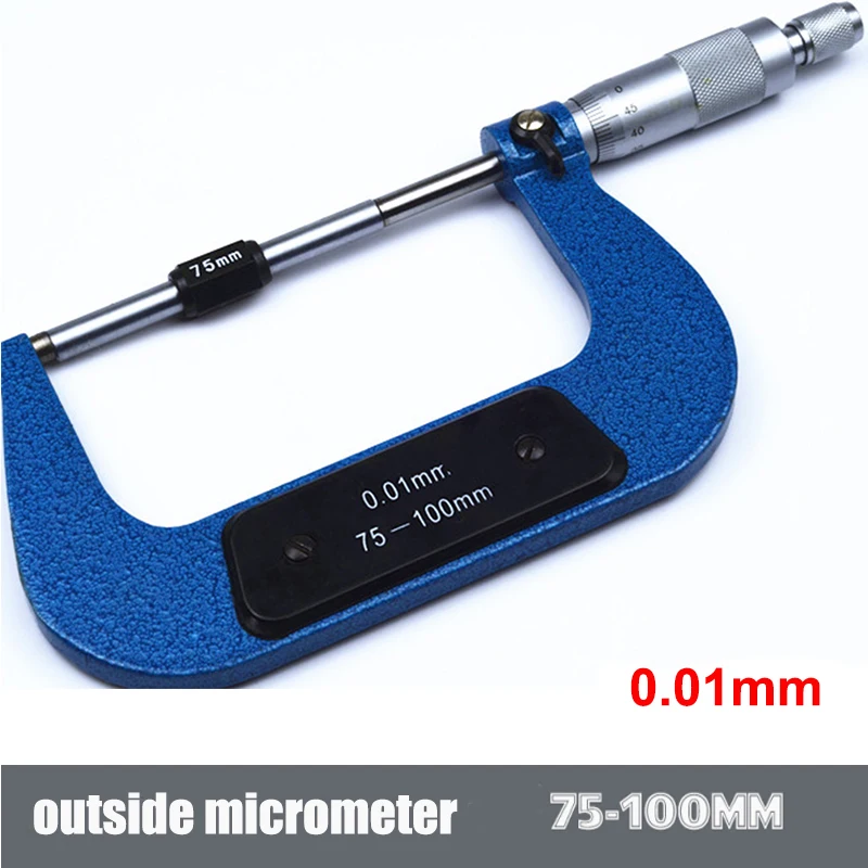 Outside Spiral Micrometer 0-25mm/ 25-50mm/ 50-75mm/ 75-100mm /125-150mm Accuracy 0.01mm Gauge Vernier Caliper Measuring Tools