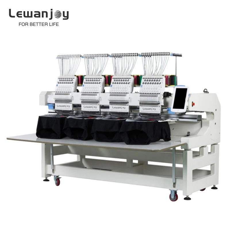 high speed four head 12 needles T-shirt hat flat computerized embroidery machine with good price