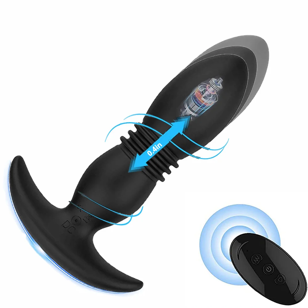 Anal Vibrator Thrusting Prostate Massager Vibrations Thrusting Toys For Male Masturbation, Wearable Silicone Anal Butt Plug