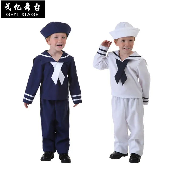 Cosplay sailor's suit role play sailor's suit classic blue white navy suit parent child hat suit