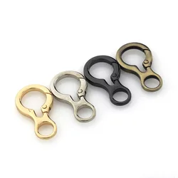 1pcs Metal New Style Ring Snap Hook Spring Gate Trigger Clasps Clips for DIY Leather Craft Belt Strap Webbing Keychain Hooks