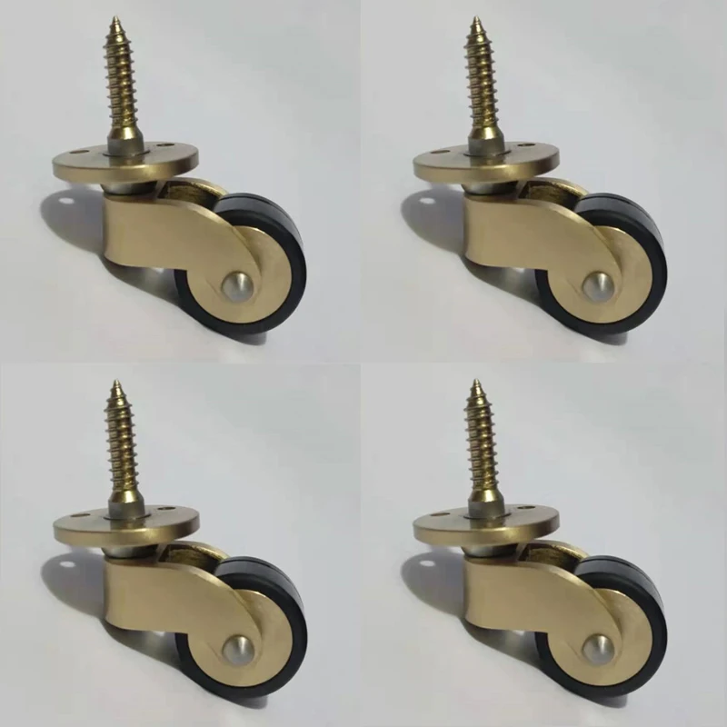 

Brand New 4PCS European Brass Universal Furniture Casters Table Chair Sofa Smoothly Rubber Mute Wheels Furniture Rollers Runners