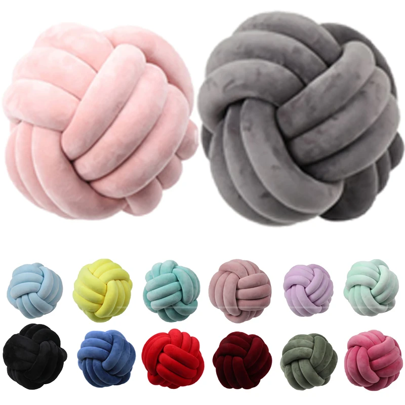 Soft Knot Ball Cushions Bed Stuffed Pillow Home Decor  well-padded Cushion  Plush Throw well-sealed cojines decorativos para