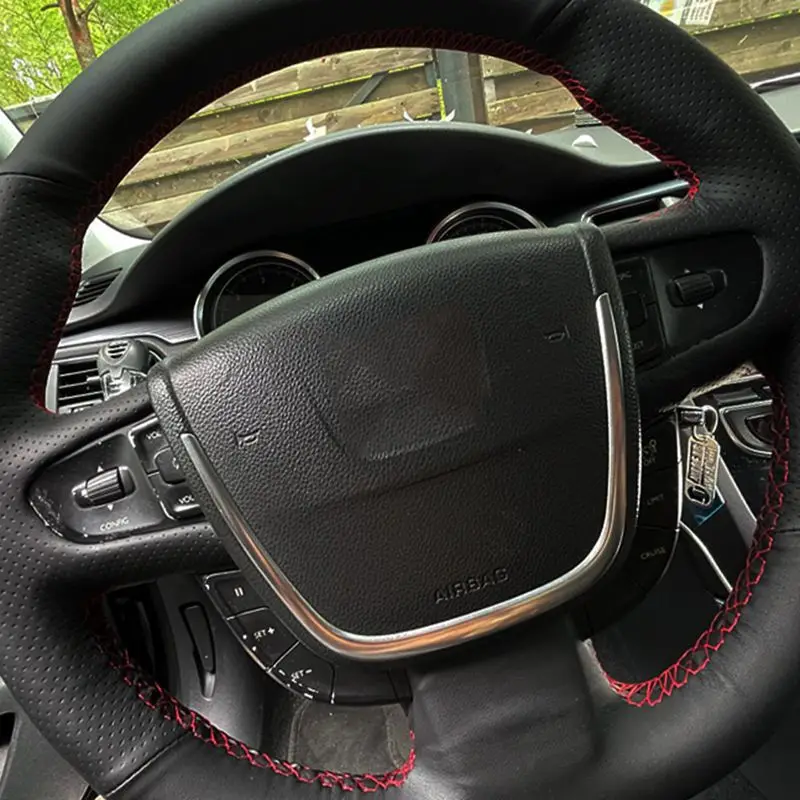 Car Steering Wheel Cover For Peugeot 508 2011-2018 508 SW 2011 2012 2013 2014 - 2018 DIY Hand-Stitched Microfiber leather - Image 2