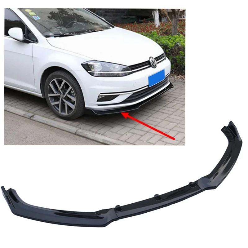 New 3 Pcs car front bumper lip chin spoiler splitter diffuser ABS color body kit for Volkswagen Golf 7.5 2018-2019