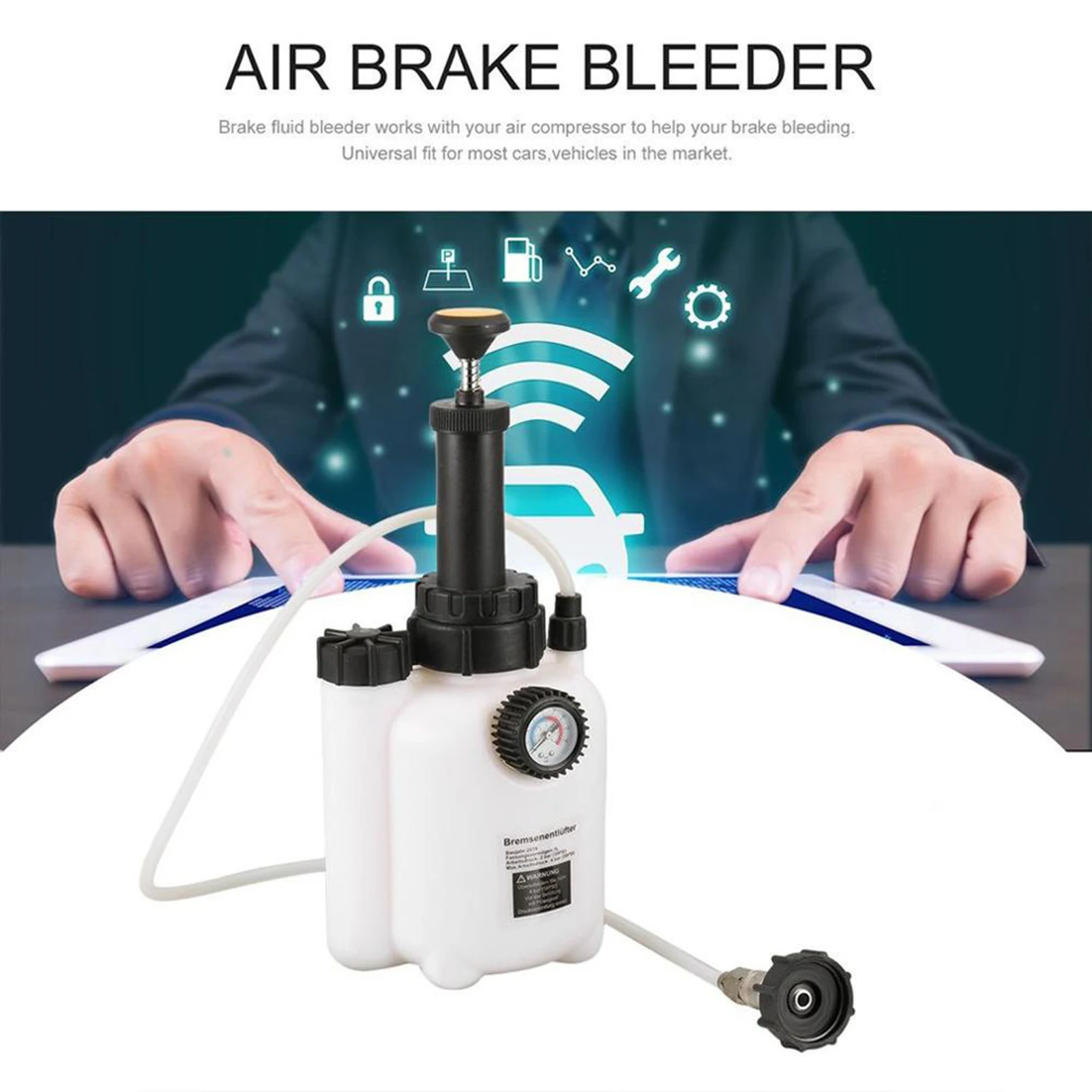 3L Car Auto Pneumatic Brake Fluid- Bleeder Brake Bleeding Oil Change Tool For Cars Trucks Motorcyles Brake Fluid- Changer