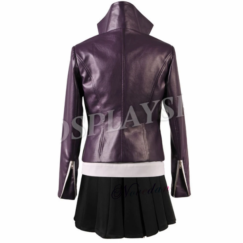 Cosplay Costume Set com Luvas para Mulheres, Peruca, Camisa, Gravata, Danganronpa, Kyoko, Kirigiri, Dia das Bruxas, Traje, Ri, Peruca, Jaqueta, Gravata