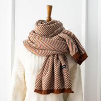 Coffee Stripe Girl Boy Girl Scarves Lady Winter Thicken Warm Soft Pashmina Shawls Wraps Women Female Knitted Wool Long Scarf