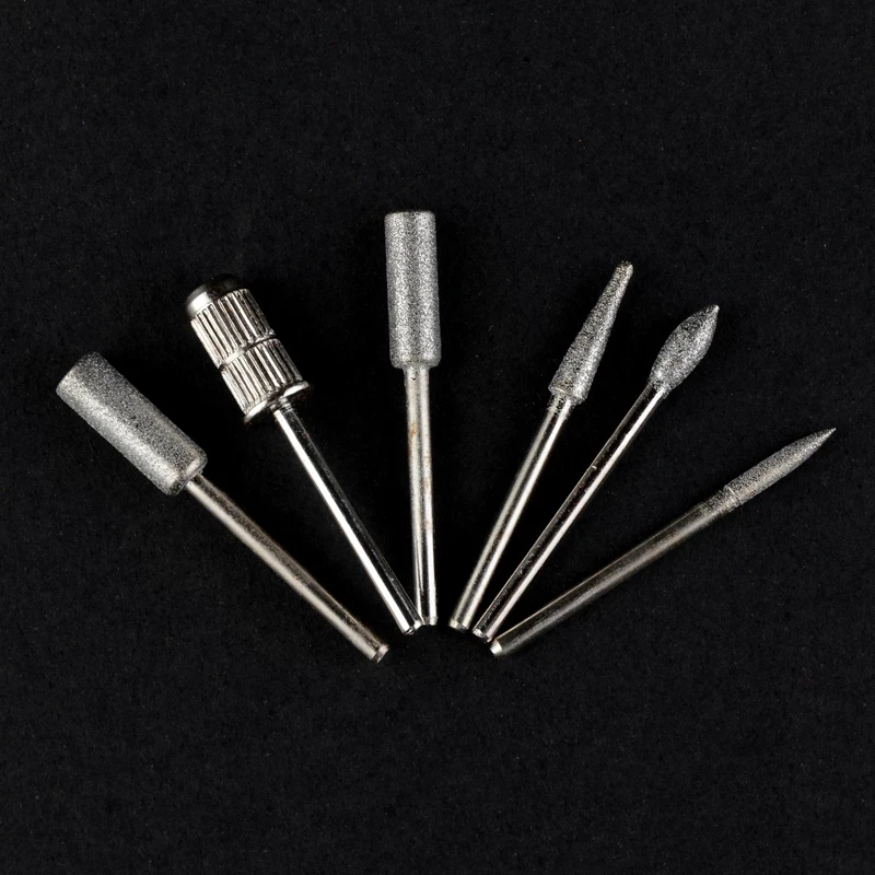 6pcs/box Nail Drill Kit Bits File For Electric Drills And Filling System Pedicure Drill Set Nail Drill Machine Accessories