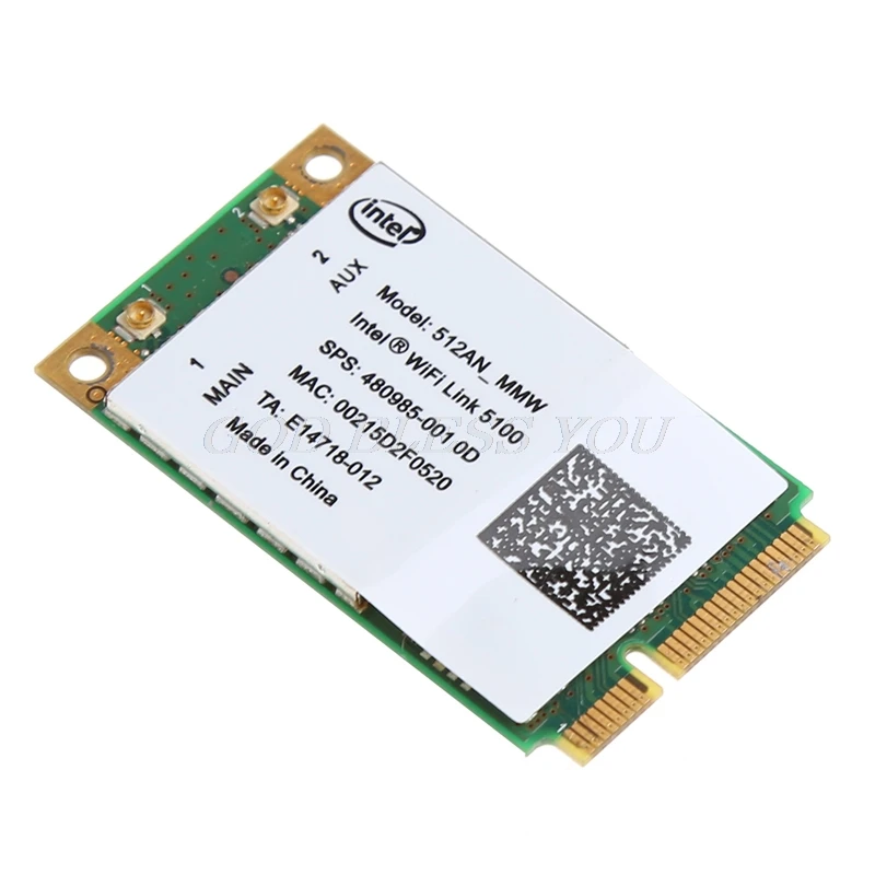 بطاقة WLAN اللاسلكية لـ Link ، Intel 5100 WIFI 512AN_MMW ، 300M ، Mini PCI-E ، 2.4/5GHz ، انخفاض الشحن
