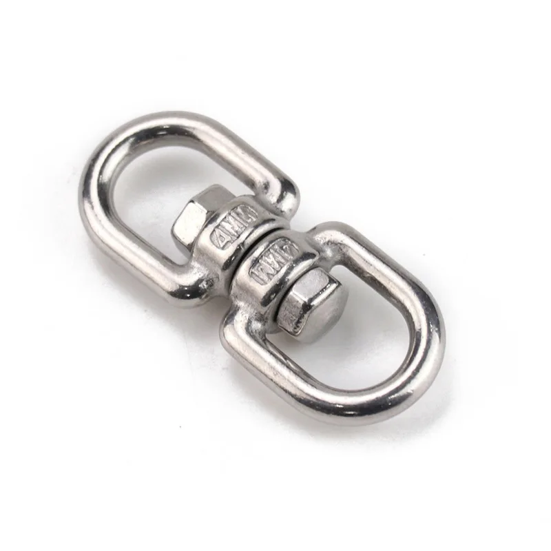 5PCS 304 Stainless Steel Swivel Hooks Tools Carabiner Equipment 4/5/6/8/10mm Double Eye Liftting Swivel Ring Chains Sling Parts