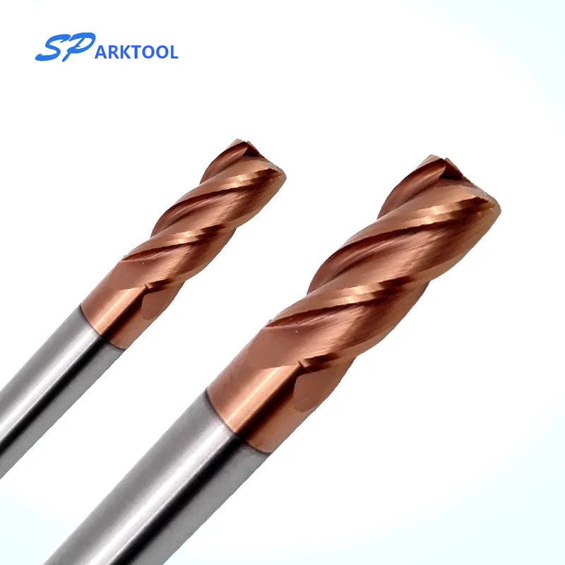 HRC55 Góc Làm Tròn Carbide cấp cối xay Hợp Kim Phủ Thép Tungsten Cắt 4 Sáo Dao Phay CNC maching Cấp cối xay