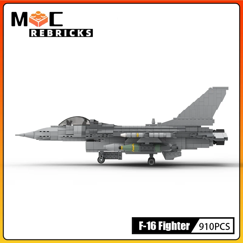 Military Series F-16 Fighter MOC Building Block Loadable role Air Force Fighter Assembly Model Bricks Kit Kids Toy Gift