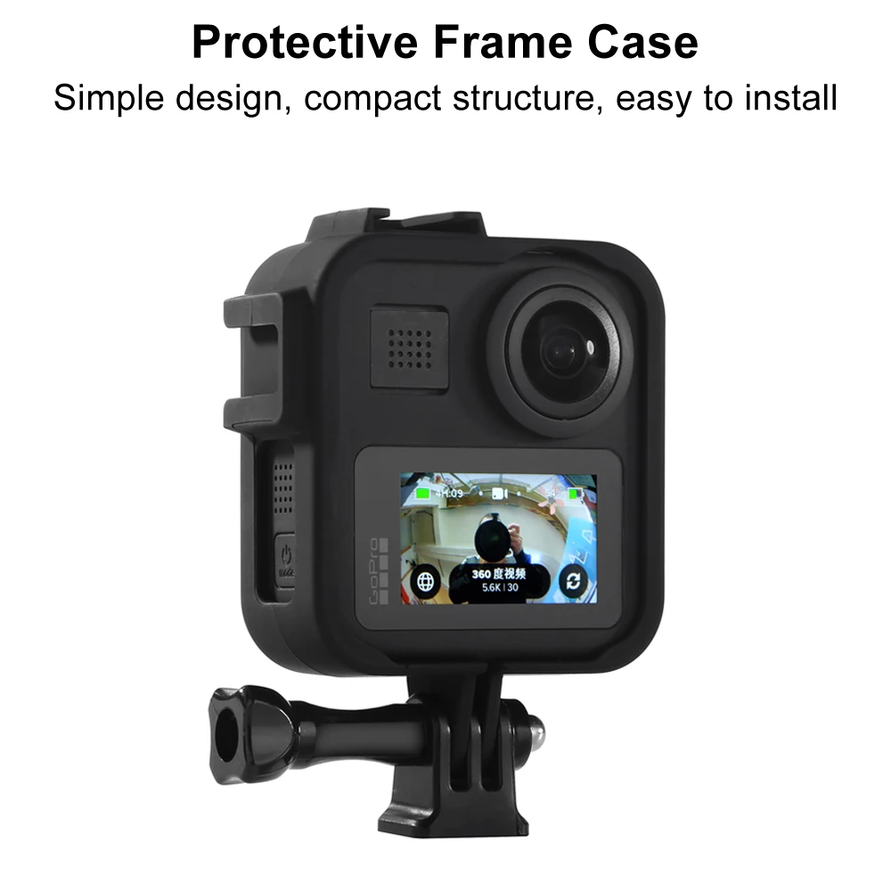 Frame Case for GoPro MAX 360 Screen Protector Tempered Glass Protective Lens Film Housing Cover Mount for Go Pro Max Accessories