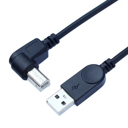 Usb 2.0 um macho para usb b tipo masculino b up & down & right & left ângulo impressora scanner de 90 graus cabo 1 metro