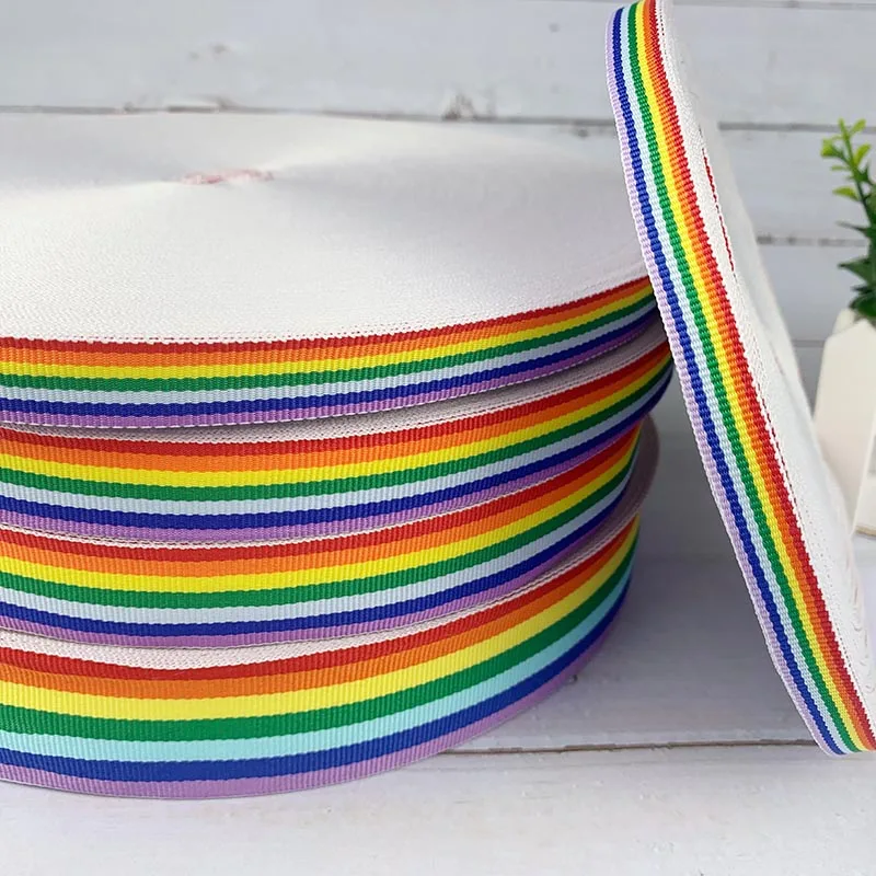 5 Yards Rainbow Ribbon For Party Wedding Decoration Gift Wrapping DIY Hair Bows Christmas Ribbon Clothing Bag Sewing Fabric