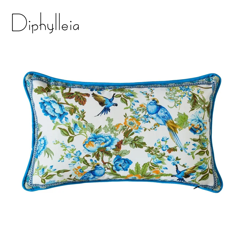 

Diphylleia Collection Head Pillow Case Birds Flowers Print Living Room Backrest Bedroom Nordic Sofa Cushion Cover 30x50cm