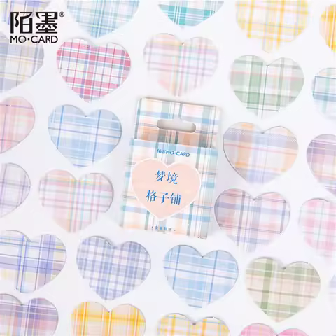 46pcs/lot Grid Heart Stickers Decorative Stationery Mini Stickers Scrapbooking DIY Album Diary Stickers Gift Girl