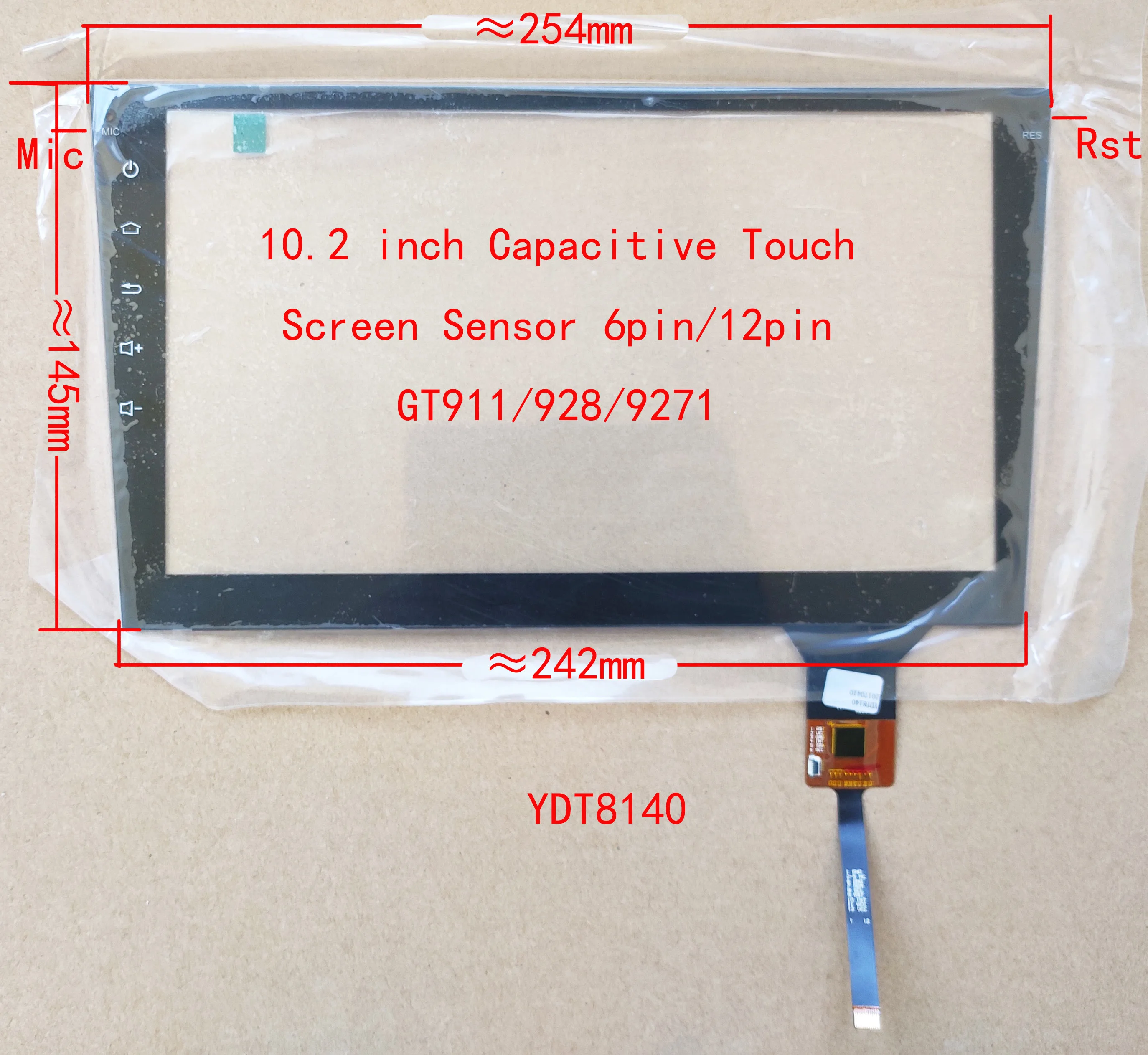 

10.2 inch Touch Screen Sensor Digitizer For RAV Toyota Hyundai Audi Land Rover GT911/928/9271 242*145MM