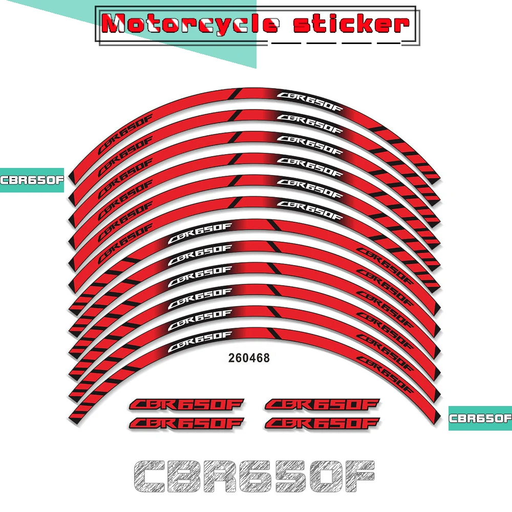 

Motorcycle Inner Rim Decoration Decals Reflective Protection Stickers Personality Trend Tape 12 Stripes for Honda CBR650F cbr650