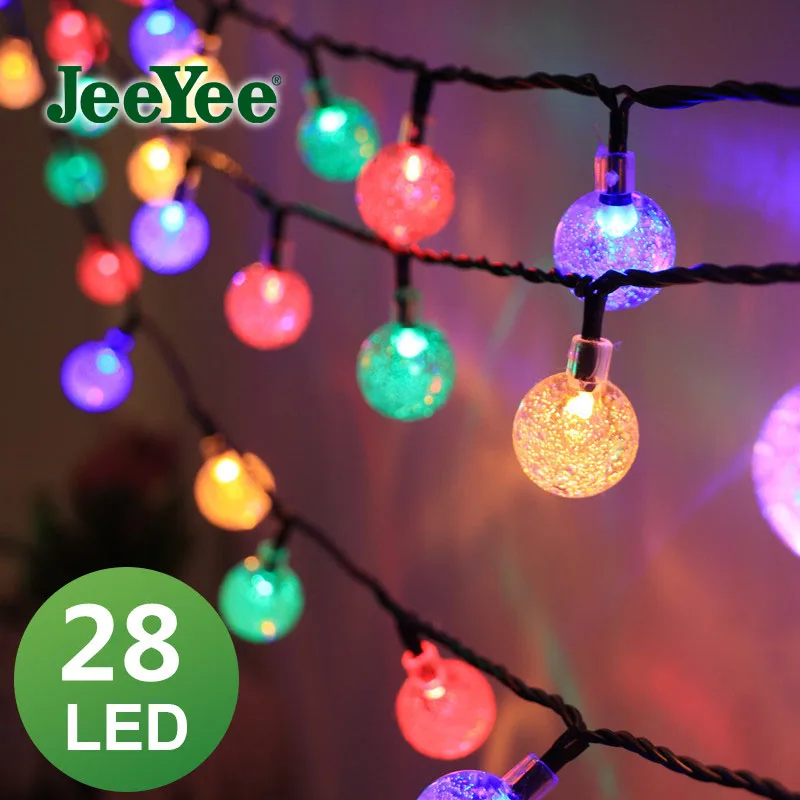 

New 28 LEDS Crystal ball 7M Solar Lamp Power LED String Fairy Lights Solar Garlands Garden Christmas Decor For Outdoor Bee Lamps