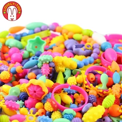 Child Pop Beads Girls Toys Creativity Needlework Kids Crafts Children's Bracelets Handmade Jewelry Fashion Kit Toy For Girl Gift