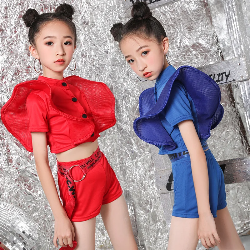 2021 nuovi costumi di danza Jazz ragazze Cheerleading abbigliamento Hip Hop Dancing Set Kids Street Dancewear Stage Performance Outfit