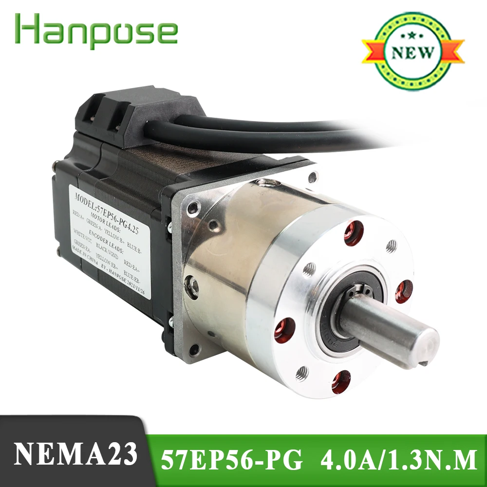 New Technology  Gear closed loop Motor Extruder 57EP56-PG 4.0A 1.3N.M  Ratio3.6:1  4.25:1 15:1 Planetary  Nema23 Stepper Motor