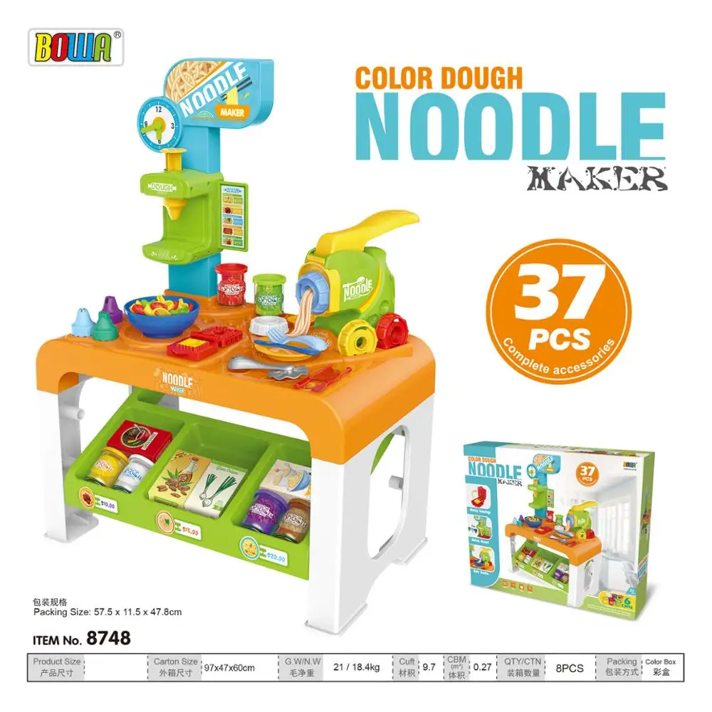 Children 37pcs educational Pretend play toys handmade diy plasticine mold tool set pasta machine color mud table play house toys