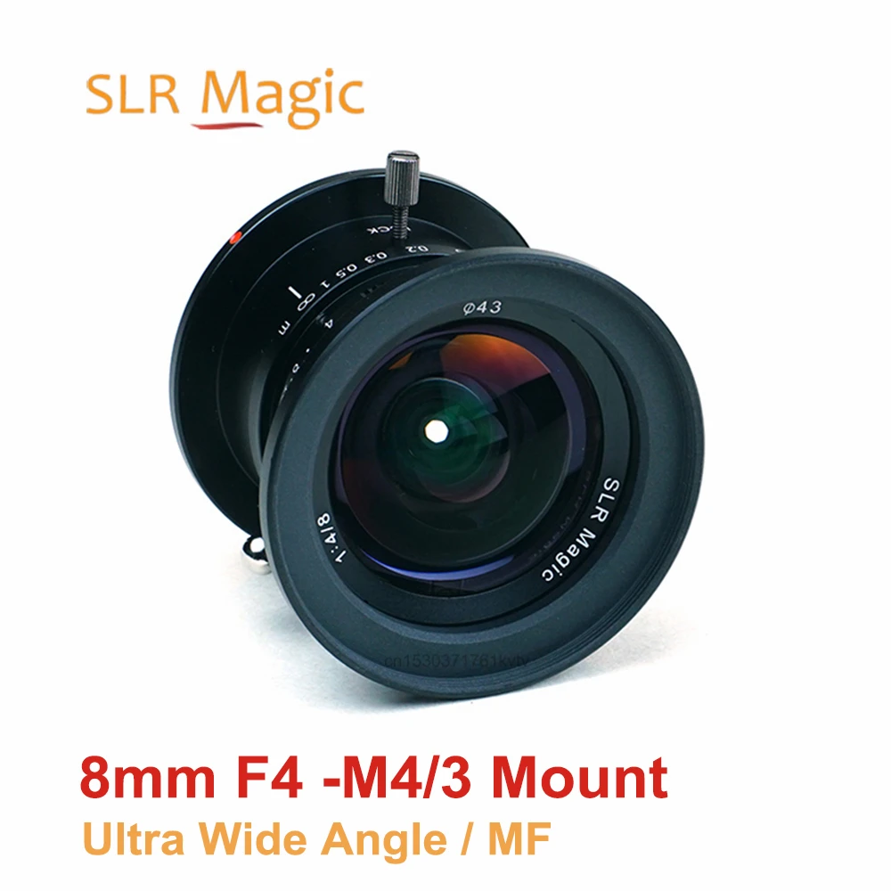 

Объектив SLR Magic 8 мм f/4,0 с фиксированным фокусным расстоянием, с ручной фокусировкой, сверхширокоугольный объектив для камеры M4/3, крепление камеры s, Panasonic, Olympus