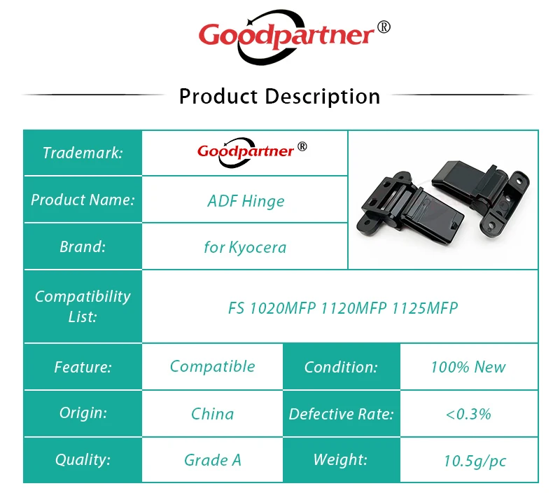 2X ADF Hinge for KYOCERA FS 1020MFP 1120MFP 1025D 1125MFP M1025 M1025DPN FS1020 FS1120 FS1125