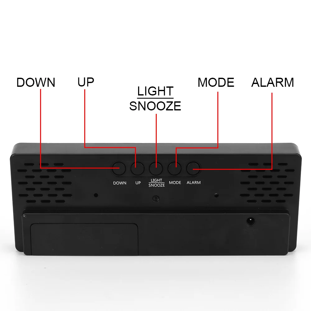 Voice Control Acrylic/Mirror Alarm Clock Voice Control Snooze Bedside Time Temperature Display LED Digital Clock