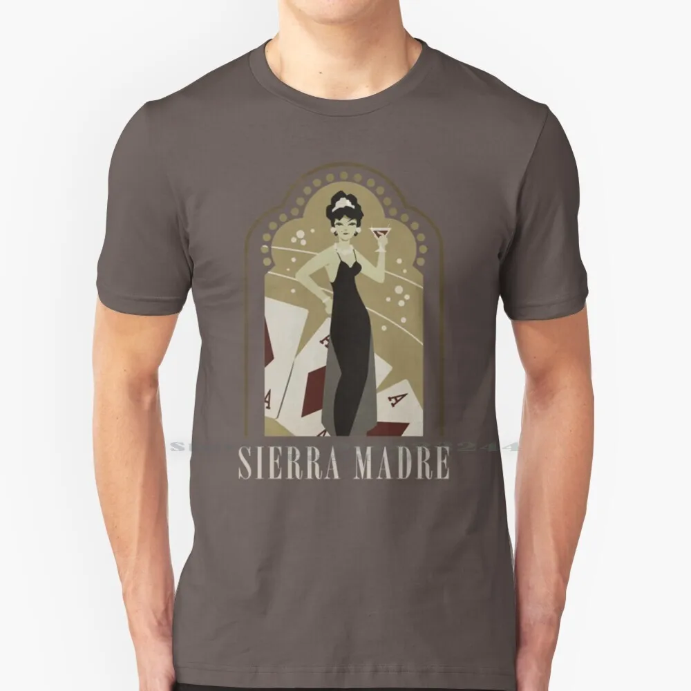 Sierra Madre Poster Design 100% Cotton T Shirt 3 4 Nuclear Pre War Post Apocalyptic Role Playing Rpg Video Game New Vegas